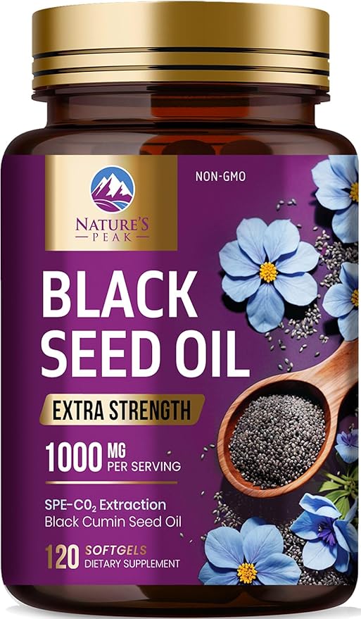 Black Seed Oil 1000mg - Premium Extra Strength Nigella Sativa Black Seed Oil - Black Cumin Seed Oil for Skin, Digestive Health & Immune Support - Non-GMO, Sugar Free & Bottled in USA - 120 Softgels