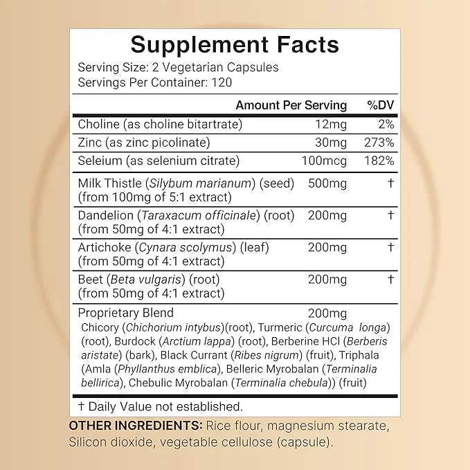 Liver Cleanse Detox & Repair Supplement, 240 Veggie Capsules|15-in-1 Complex 500mg, Dandelion 200mg, Artichoke 200mg, Black