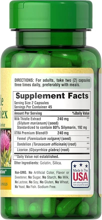 Puritan's Pride Milk Thistle Liver Complex, 90 Count,