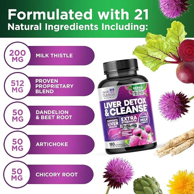 Gentle Liver Cleanse Detox & Repair Formula 180 Capsules