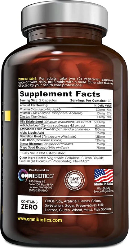 OmniBiotics Liver Detox Supplement, Liver Cleanse Support 60 Vegan