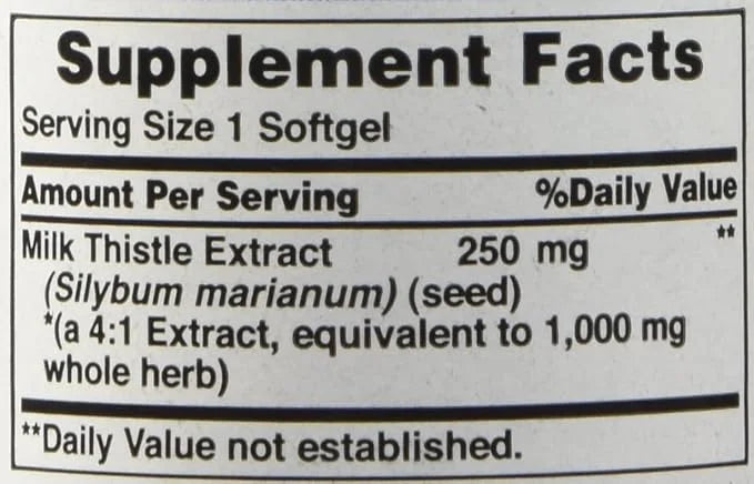 Puritan's Pride Milk Thistle 4:1 Extract 1000 mg 4:1 Extract 1000 mg 90 Count 2)