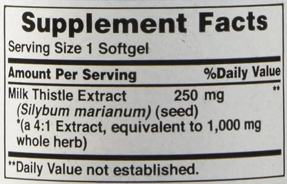 Puritan's Pride Milk Thistle 4:1 Extract 1000 mg 4:1 Extract 1000 mg 90 Count 2)