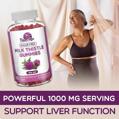 Milk Thistle Gummies- Naturally Flavored, Sugar-Free 1000mg Extract 90 Count