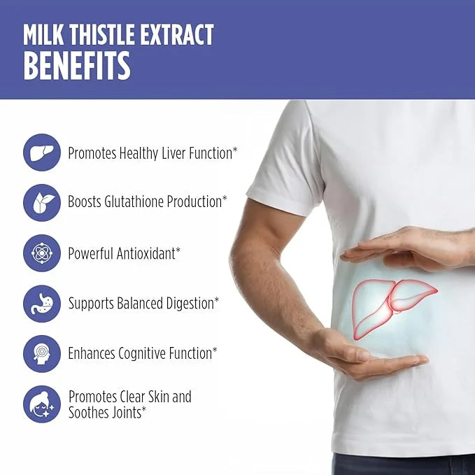 StayAlive Milk Thistle Extract Capsules 30:1 Super 10200mg Equivalent 120 Counts 4 Months