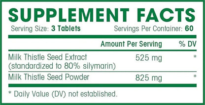 Milk Thistle - 180 Count - 1350 mg 60 servings