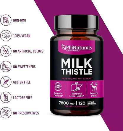 Milk Thistle 150mg Capsules – [120 30:1 Silymarin 4500 mg) 30X Extract