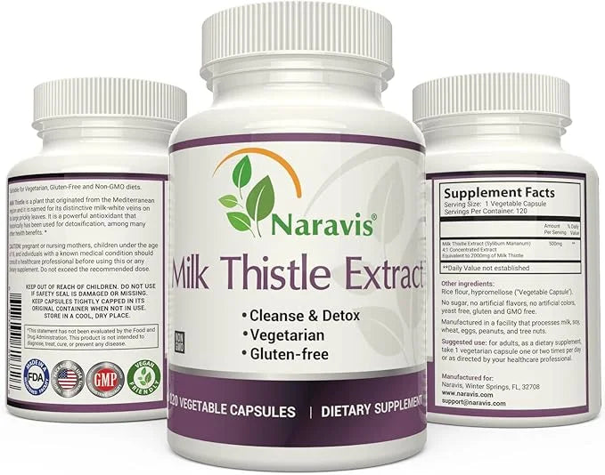 Milk Thistle Extract 4:1 Extract 2000mg - 120 Capsules