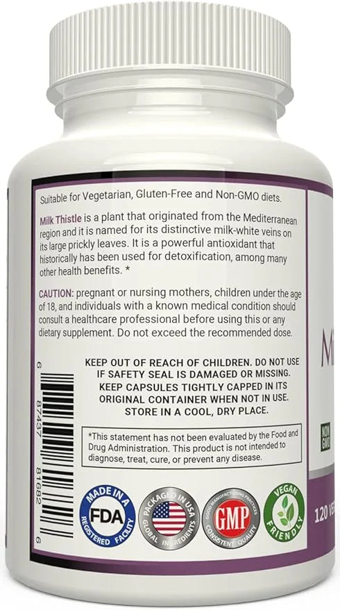Milk Thistle Extract 4:1 Extract 2000mg - 120 Capsules