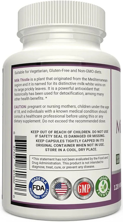 Milk Thistle Extract 4:1 Extract 2000mg - 120 Capsules