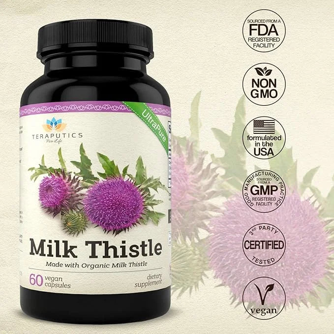 Organic Milk Thistle 2000mg 4X 4X Concentrated 60 Veggie