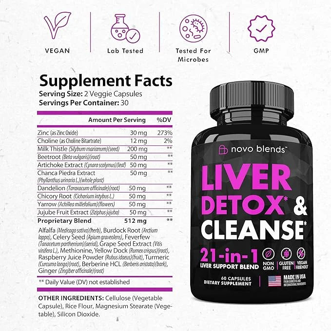 Liver Cleanse Detox & Repair Support 60 Capsules