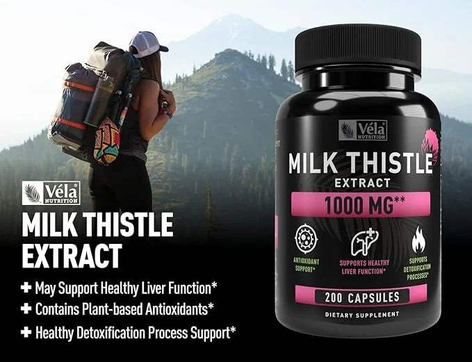 Milk Thistle Extract 1000mg Capsules 200 Servings 3rd Party