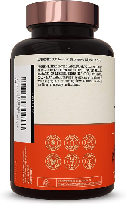 LiverWell Liver Cleanse, Rejuvenation, Metabolic Support 60 Caps