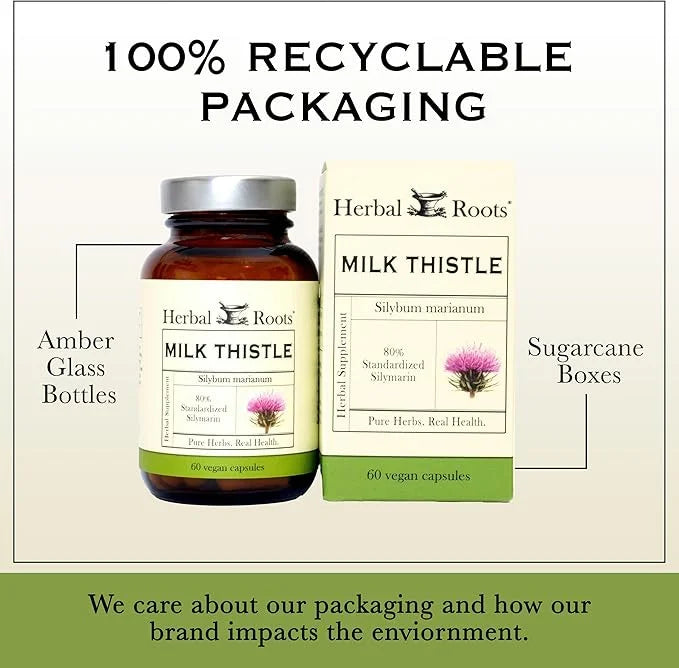Herbal Roots Milk Thistle Capsules 80% Silymarin