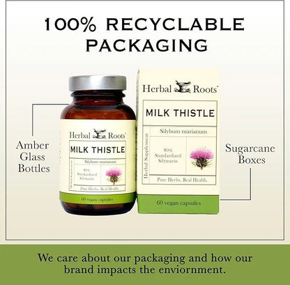 Herbal Roots Milk Thistle Capsules 80% Silymarin