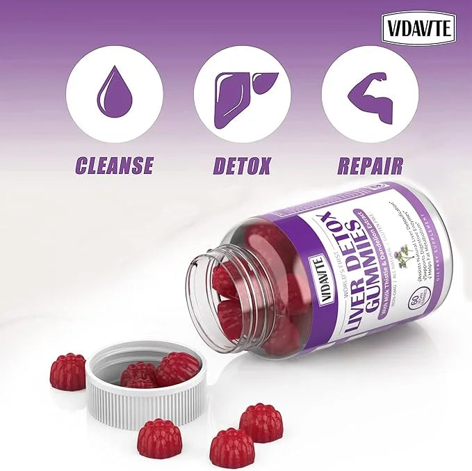 Liver Cleanse Detox & Repair Gummies 1500mg Silymarin 20+ Herbs (60 Vegan