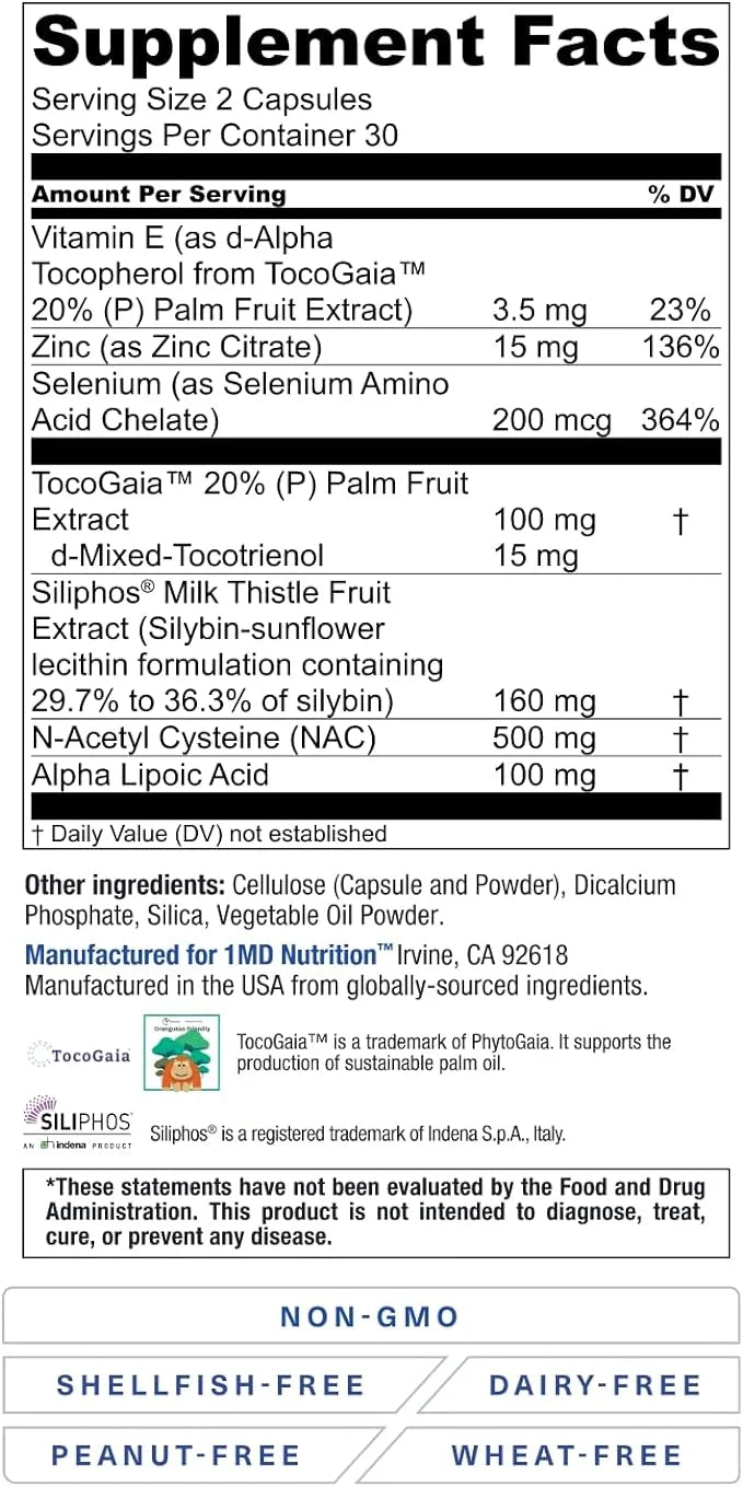 1MD LiverMD - Liver Support Supplement 60 Capsules (2-Pack)