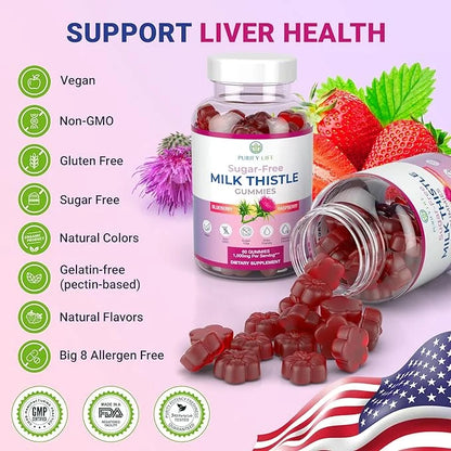 Purify Life Sugar-Free Milk Thistle Gummies (1000mg/serv) Cardo