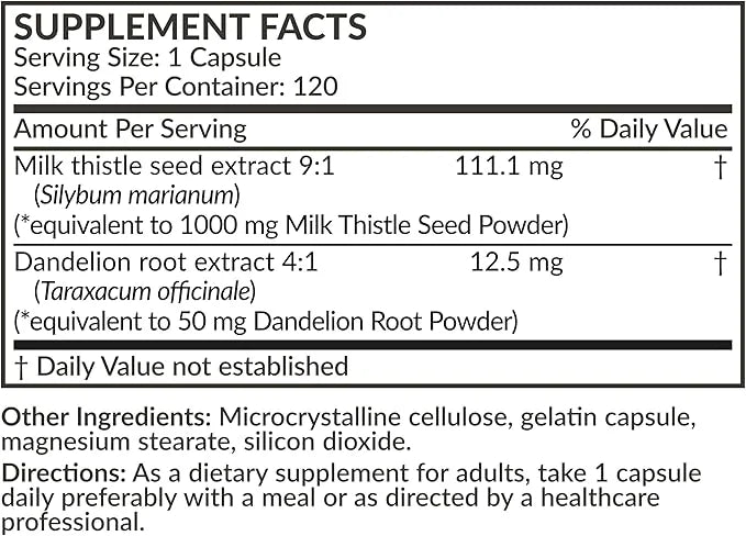 Futurebiotics Milk Thistle Silymarin Marianum & 120 Capsules