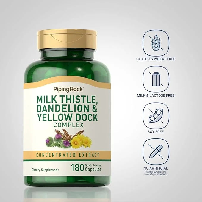 Piping Rock Milk Thistle, Dandelion & 180 Capsules
