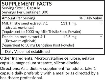 Futurebiotics Milk Thistle Silymarin Marianum & 300 Capsules