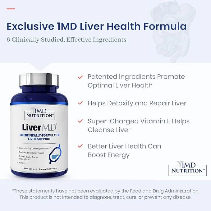 1MD LiverMD - Liver Support Supplement 60 Capsules