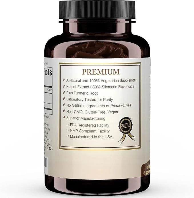 Milk Thistle Extract (80% Silymarin Flavonoids) 120 Capsules