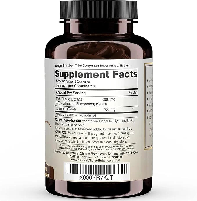 Milk Thistle Extract (80% Silymarin Flavonoids) 120 Capsules