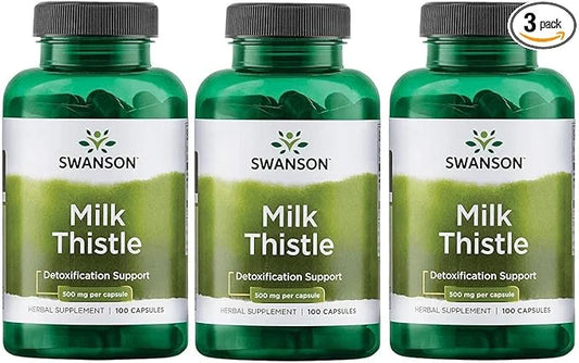 Swanson Milk Thistle (100 Capsules, 500mg Each) 3 Pack