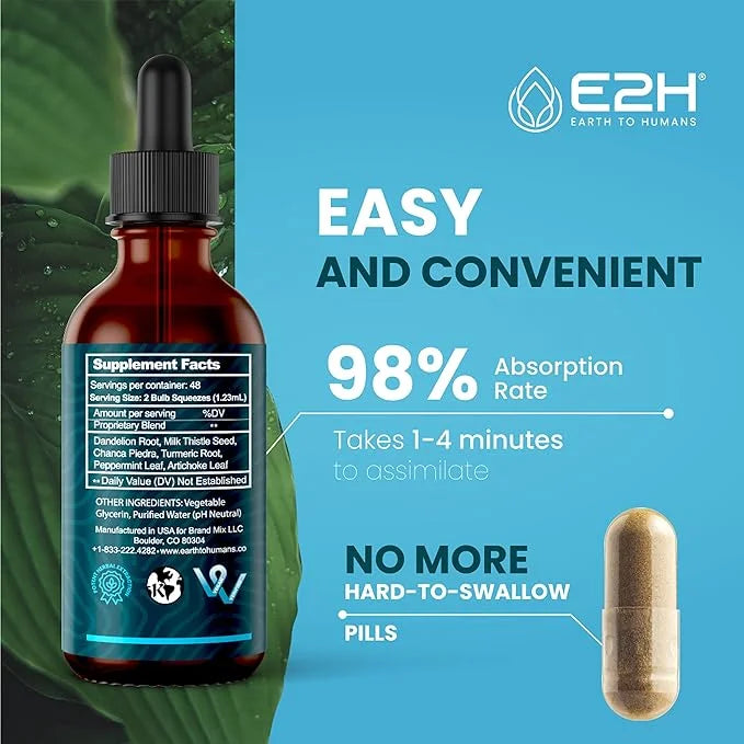 E2H Liver Support Supplement with Milk Thistle (3 Bottles)