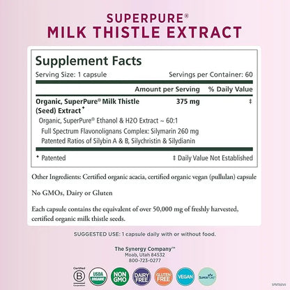 PURE SYNERGY SuperPure Milk Thistle Extract (60 Capsules)