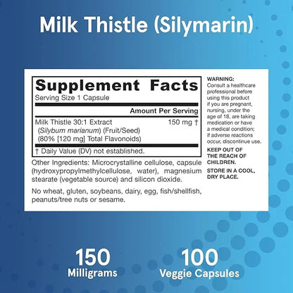 Jarrow Formulas Milk Thistle 150 mg 100 Servings 12