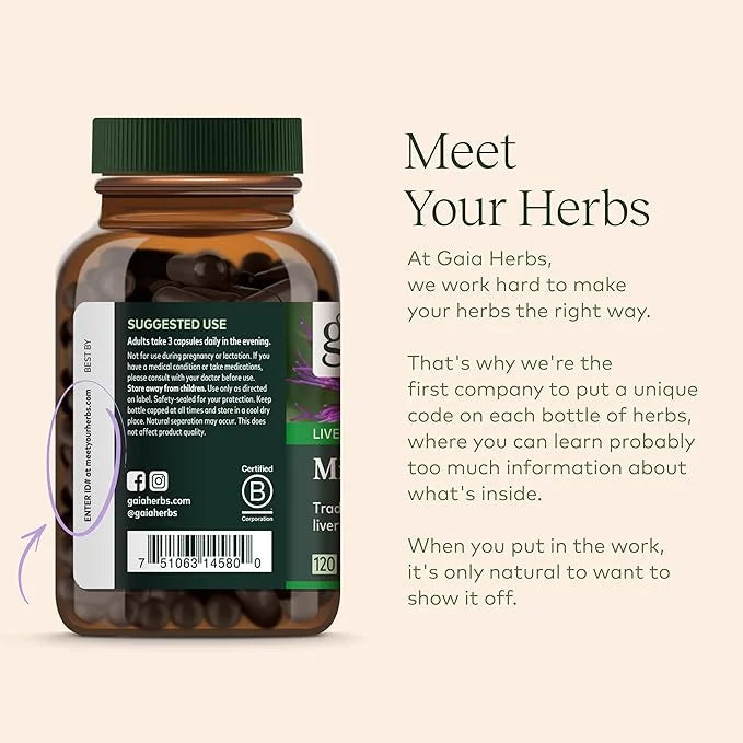 Gaia Herbs Milk Thistle 60 Vegan (20-Day Supply)
