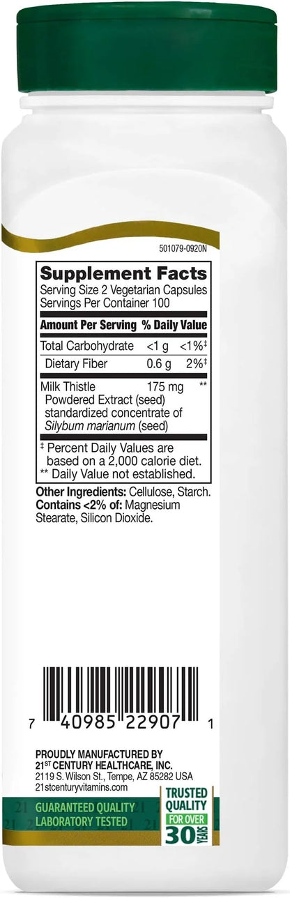 21st Century Milk Thistle Extract Veg 200 Count