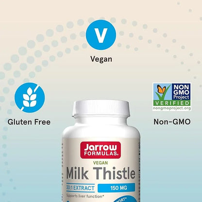 Jarrow Formulas Milk Thistle 150 mg 30:1 Extract 200 Servings 12 Packs