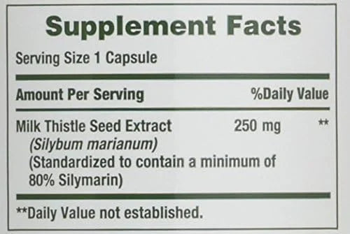 Nature's Bounty Milk Thistle 250 mg 200 ea 3)