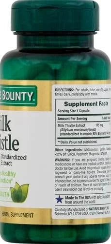Nature's Bounty Milk Thistle, Herbal Health 175mg, 100 100 Softgels