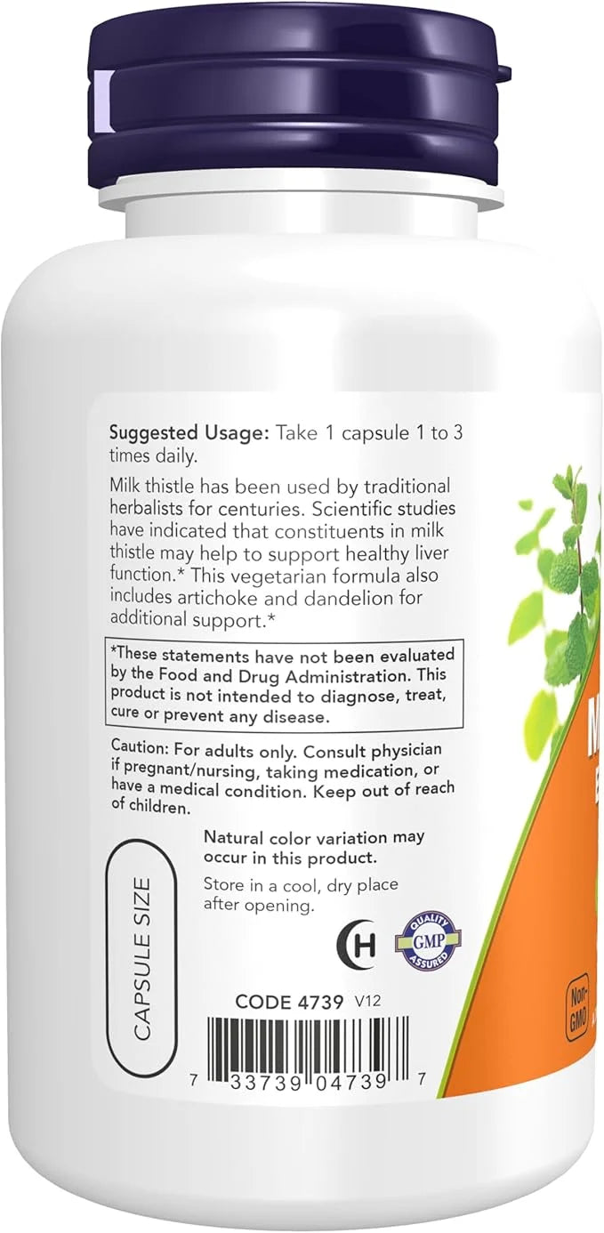 NOW Supplements, Silymarin Milk Thistle Extract 300 mg 100 Veg