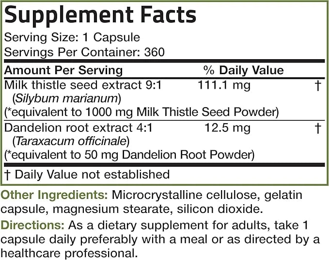 Bronson Milk Thistle Silymarin Marianum & 360 Capsules