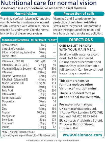 Vitabiotics Visionace Original B2 and 30 Tablets