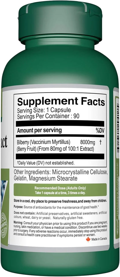Vorst Bilberry Extract 8000mg Equivalent Raw 90 Capsules