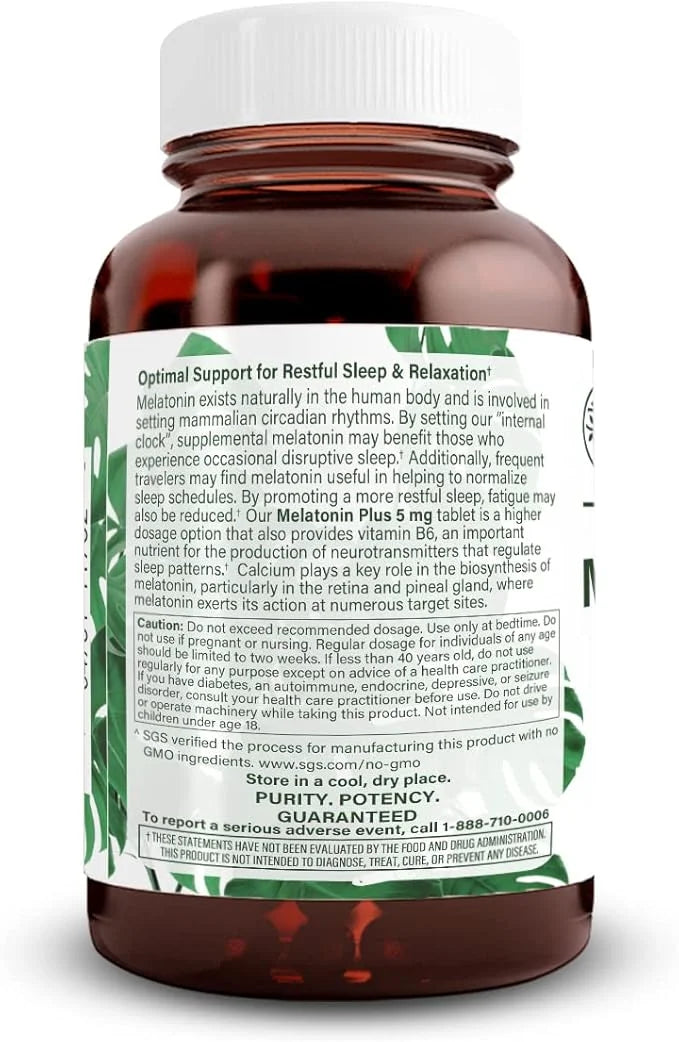 Natural Nutra Vegan Melatonin 5mg B6, Fast 100 Tablets