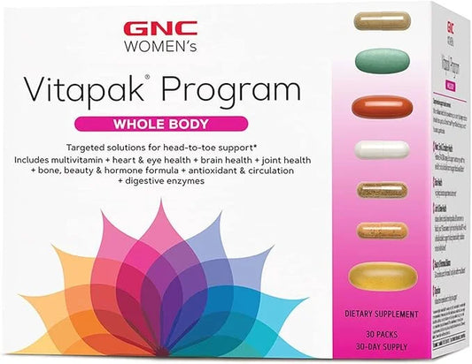 GNC Women's Whole Body Vitapak 7 Step Omega-3, Calcium 30 Count