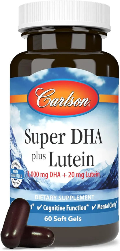 Carlson - Super DHA Plus Lutein, 1000 mg 20 mg 60 Softgels