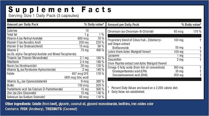 Orthomol Vision, Eye Micronutrients Supplement, 30-Day