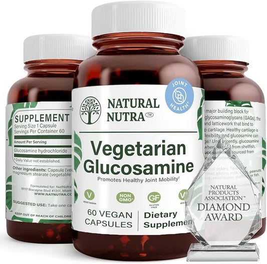 Natural Nutra Vegan and Vegetarian Glucosamine 750mg, 60 60 Capsules