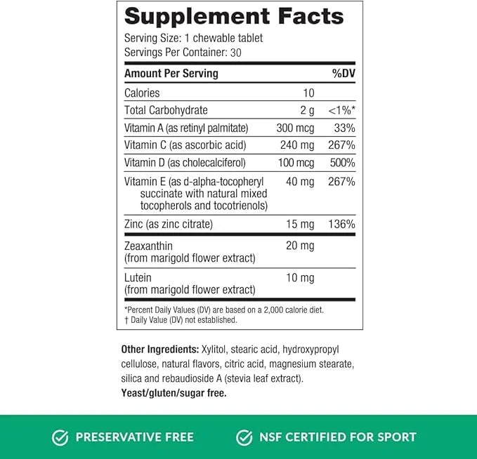 EyePromise Vizual Edge Chew Performance Eye Vitamin 1 Month