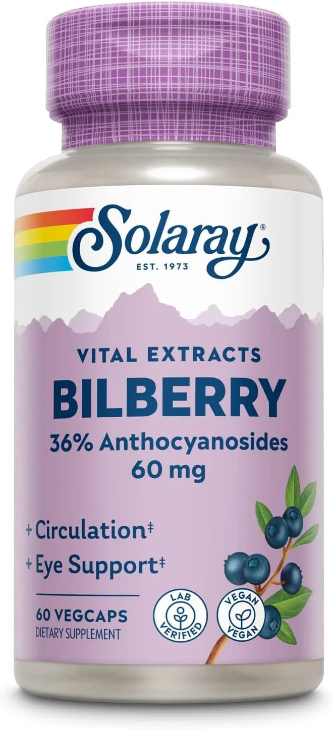 Solaray Bilberry Berry Extract 60 mg 60 VegCaps