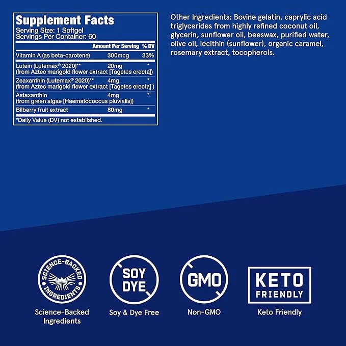 Bulletproof Eye Armor Supplement Softgels, 60